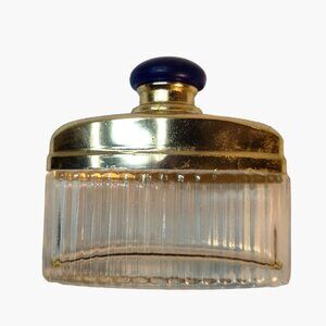 Classic Victoria Secret Miniature Perfume Bottle Vintage Glass Gold Blue Lid